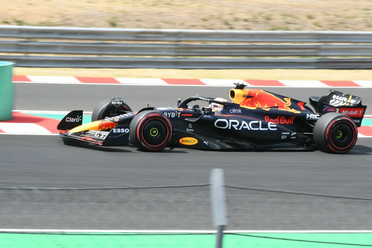 Formula 1 car racing on a circuit
