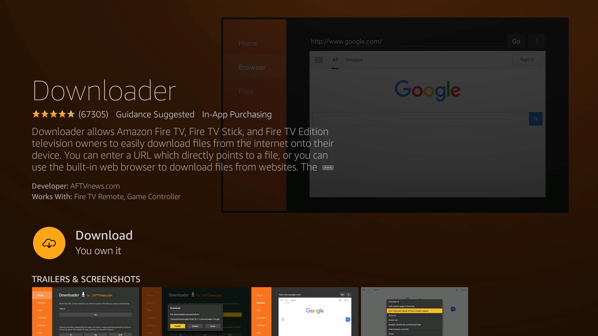 Amazon Appstore example showing the original Downloader app. Source: AFTVnews.